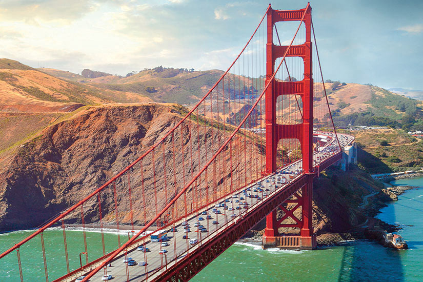 image Etats Unis Californie San Francisco Vue aerienne de Golden Gate Bridge  it
