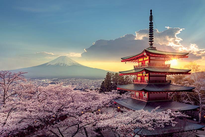 image Japon Fujiyoshida Pagode de Chureito et mont Fuji au printemps as_284756420