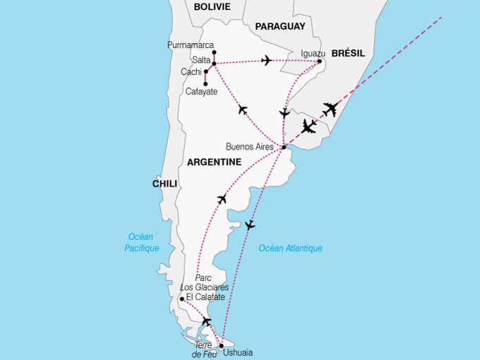 aeroport argentine carte Circuit en Argentine : L'Argentine, de l'Altiplano à la Patagonie 