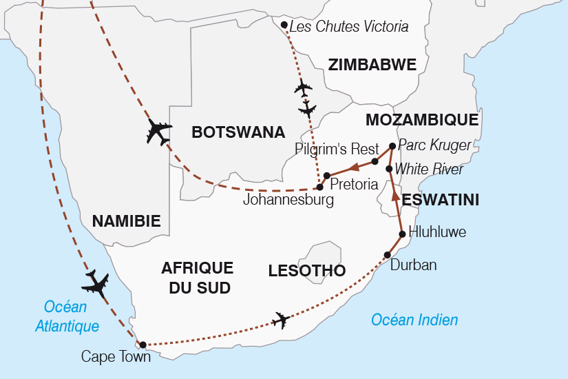 carte Afrique du Sud Afrique Australe du Cap de Bonne Esperance aux Chutes Victoria SH 2022_388 687580