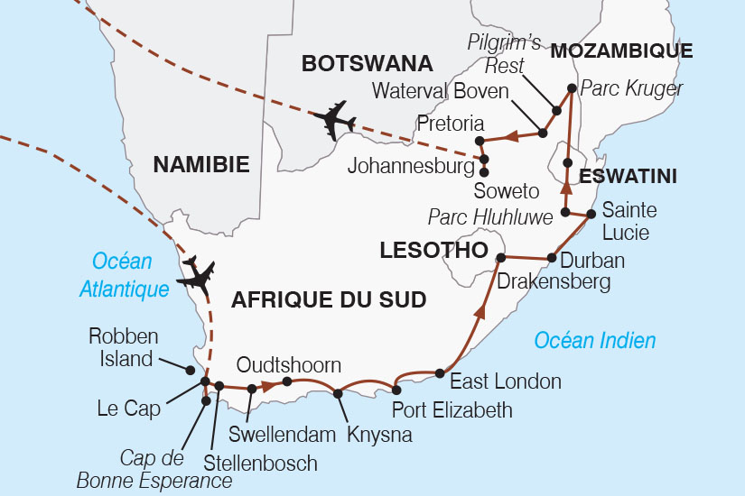 carte Afrique du Sud Eswatini Sur les traces de Nelson Mandela SH 2023_411 788049
