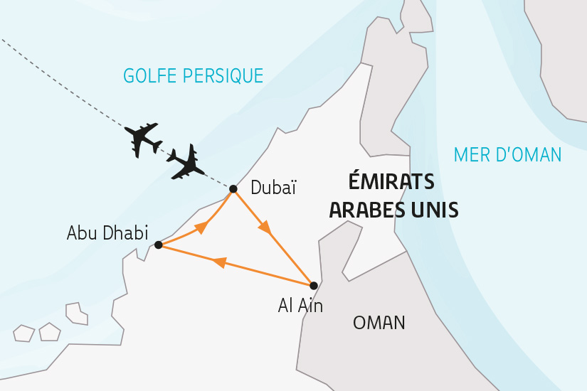 carte Emirats Arabes Unis Dubai et Abu Dhabi les Milles et une Folies SH 2023_414 123134