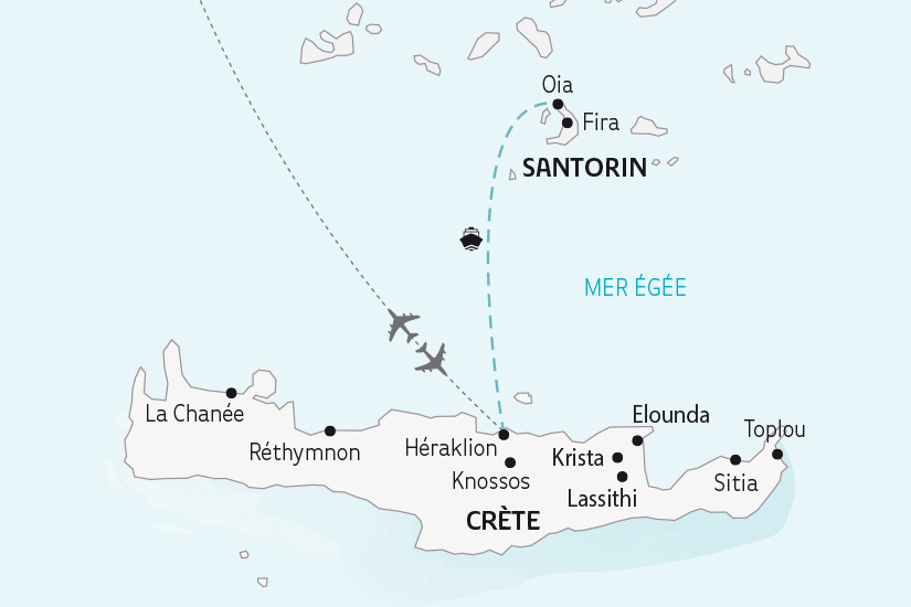 carte Grece Douceurs Mediterraneennes entre Crete et Santorin SH 2023_414 730101