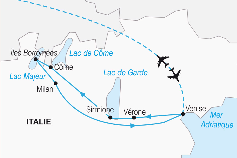 carte Italie Les Lacs Italiens Milan et Venise SH 2022_388 295028
