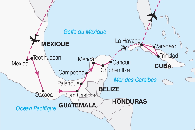 carte Mexique Cuba De Mexico a La Havane 2019_292 391072