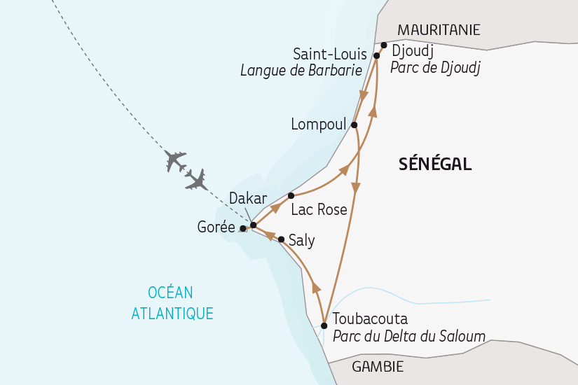 carte Senegal des Dunes du Dakar au Delta de Saloum SH 2023_414 726165