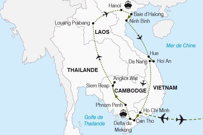 carte Vietnam Cambodge Laos Le Grand Tour de l ancienne Indochine Francaise SH 2023_411 121079
